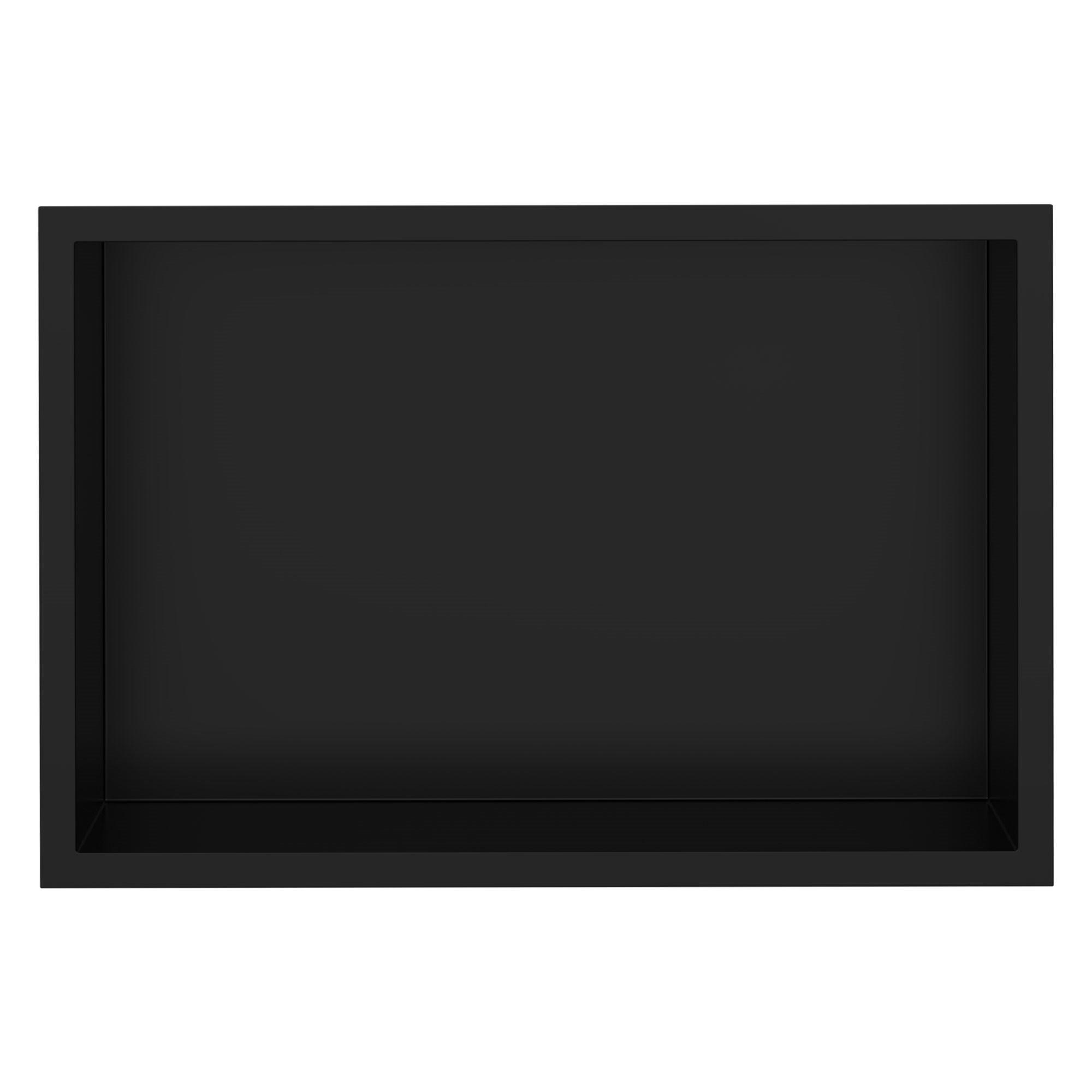 DUSCHNISCHE Schwarz 30/20 cm - Schwarz, Metall (22/10/32cm) - LuxeBath