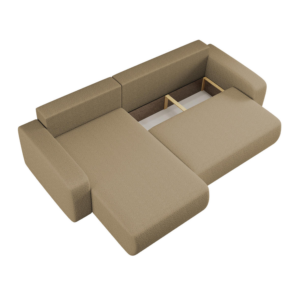 SCHLAFSOFA MILANO XL Und Bettkasten Stoff Quelle Hellbraun Links - Hellbraun, Holz (145/82/274cm) - Kaiser Möbel