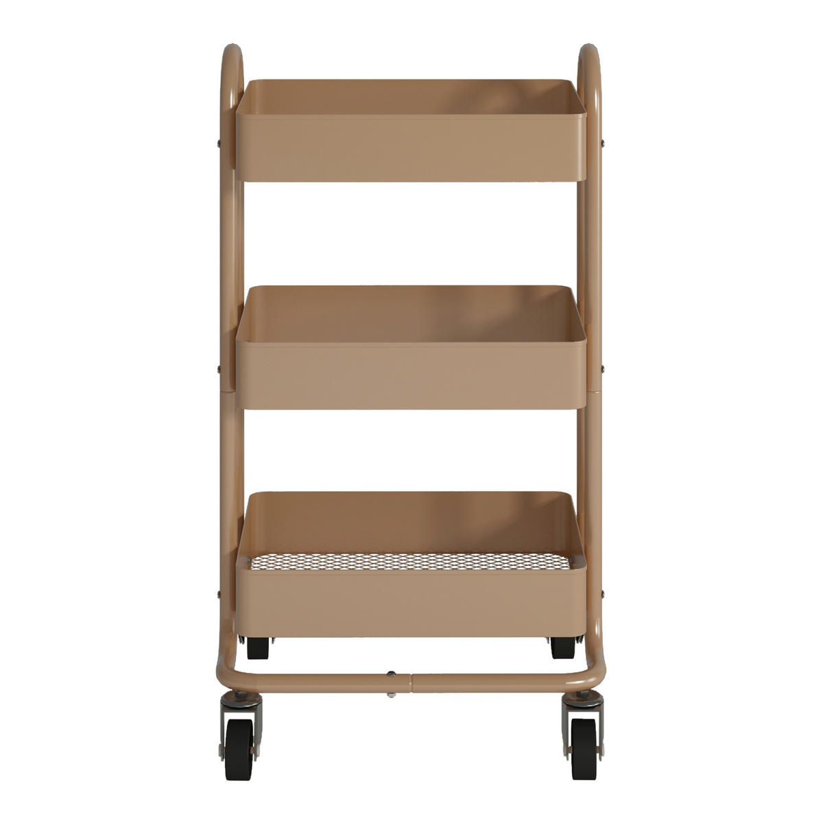 SERVIERWAGEN Pyhäntä - Hellbraun, Metall (46/78.5/35cm) - [en.casa]