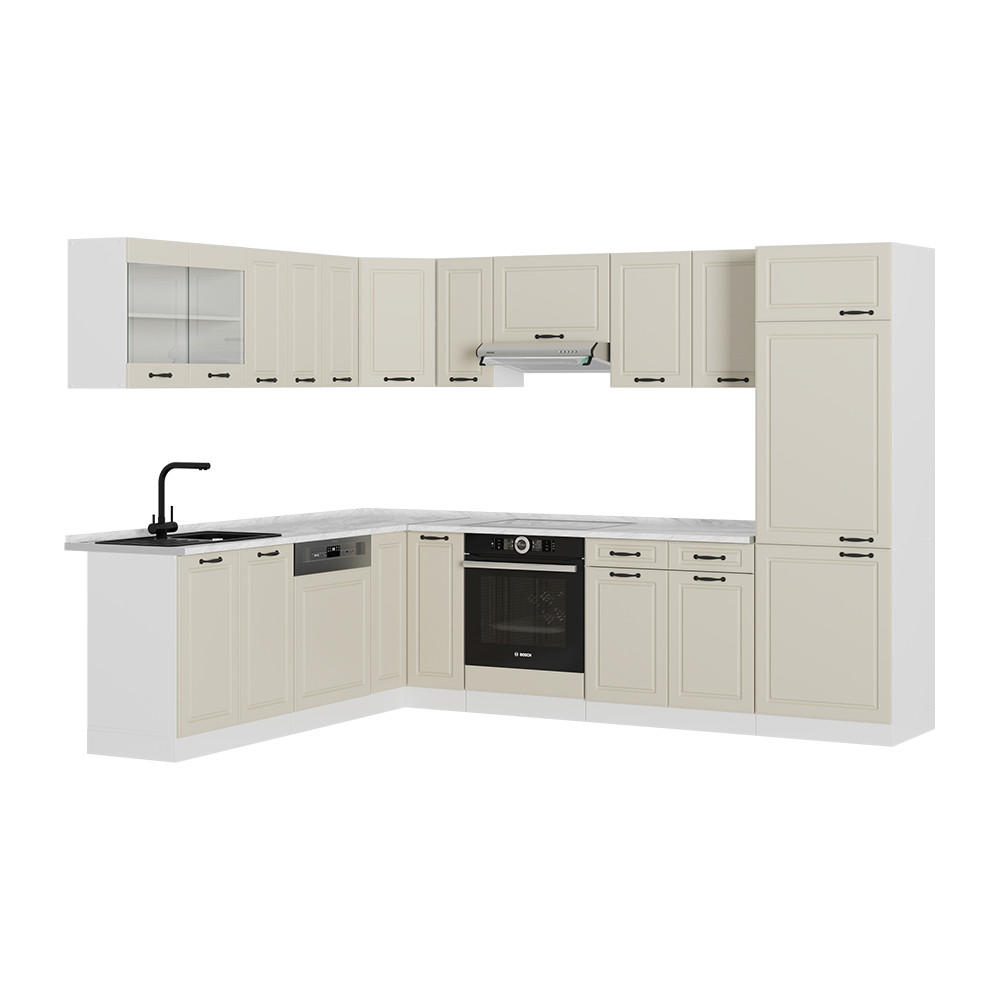 Vicco Eckküche Beige, Weiß 287x206.8x60 cm