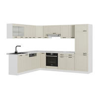 ECKKÜCHE R-Line, Sand Landhaus/Weiß, 287 x 227 cm - Beige/Weiß, Holzwerkstoff (287/206.8/60cm) - Vicco