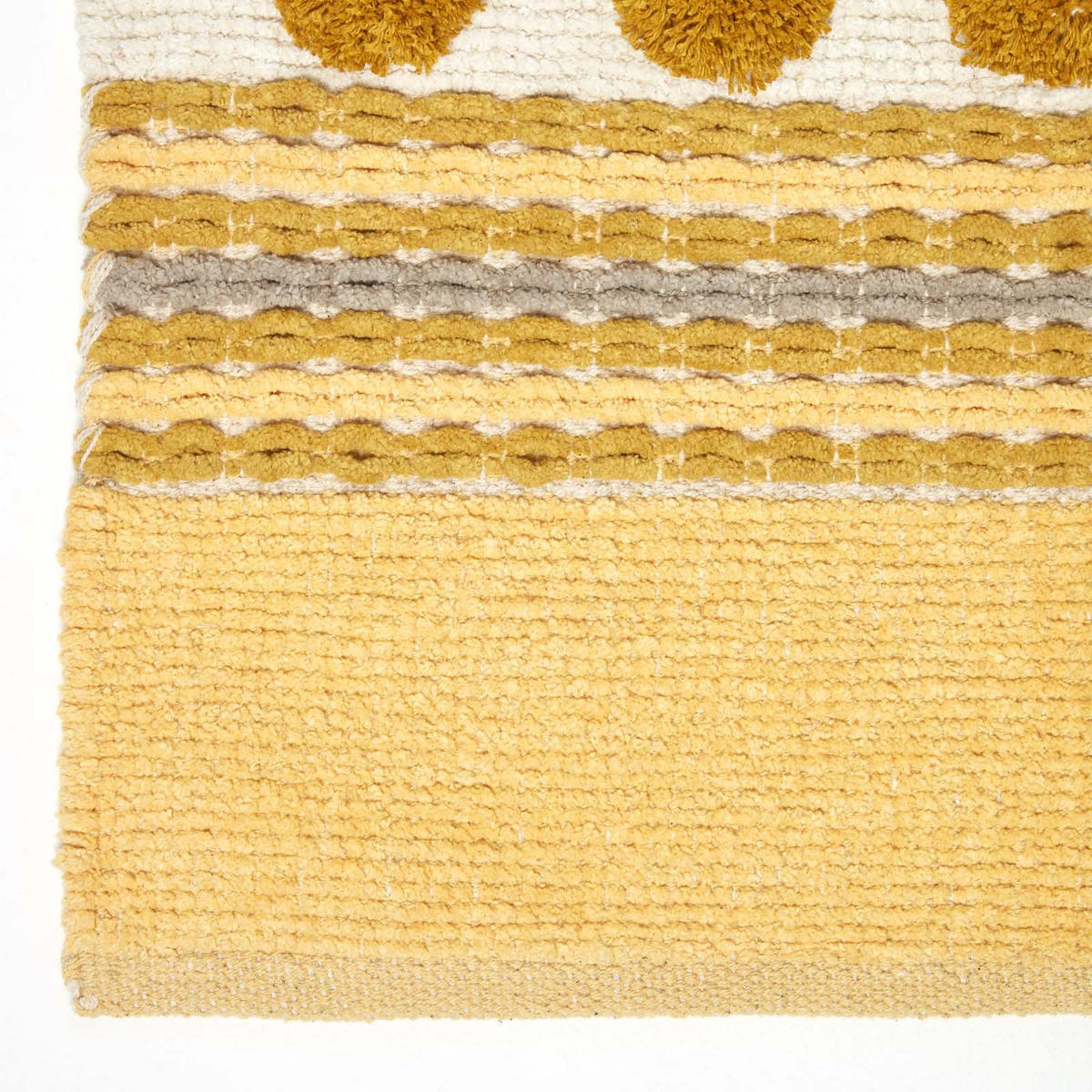BAUMWOLL-TEPPICHLÄUFER Chenille gemustert 66/200 cm - Currygelb, Textil (66/200cm) - Homescapes