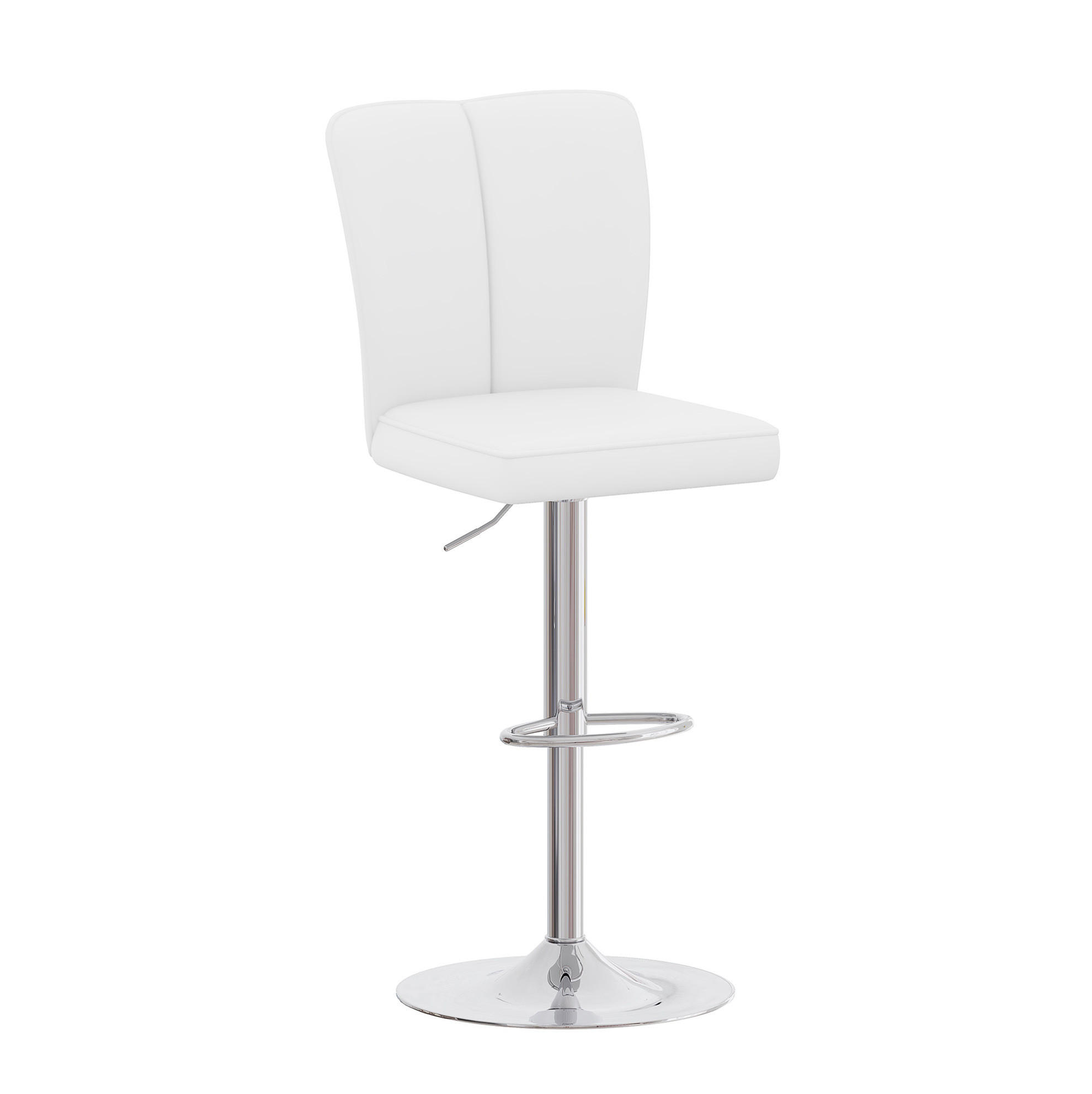BARHOCKER 2er-Set höhenverstellbar 95,5-117,5 cm Weiß/Silber - Weiß, Metall (44/117.5/44.5cm) - Meubliv