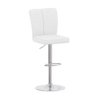 BARHOCKER 2er-Set höhenverstellbar 95,5-117,5 cm Weiß/Silber - Weiß, Metall (44/117.5/44.5cm) - Meubliv