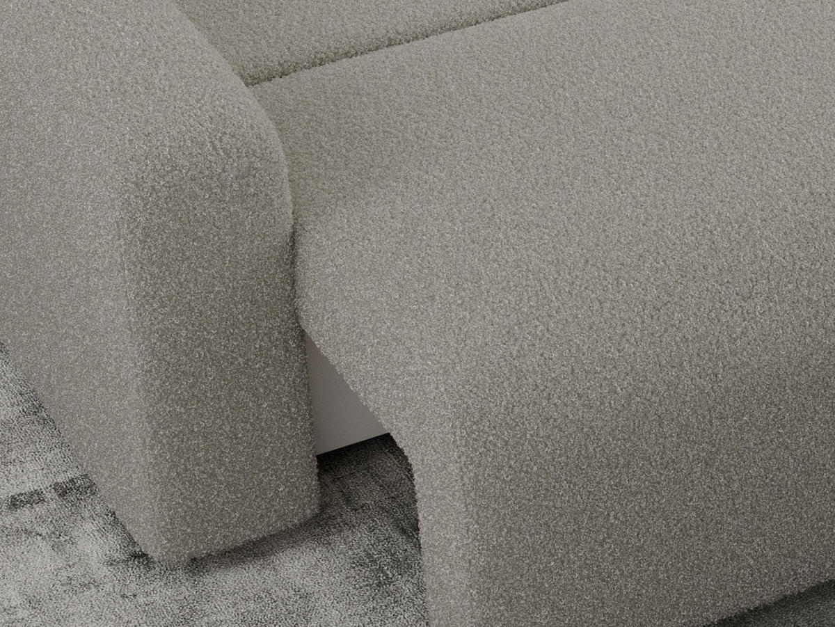 ECKSOFA ARGOS Grau Boucle - Schwarz/Grau, Kunststoff/Textil (245/150cm) - MKS