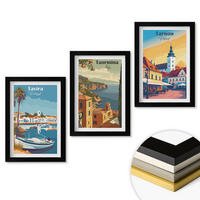 WANDBILDER 3er-Set - 20x30 cm Schwarzer Rahmen - Ansichten von Küstenstädten - Schwarz, Kunststoff (20/30cm) - ArtPrintCave
