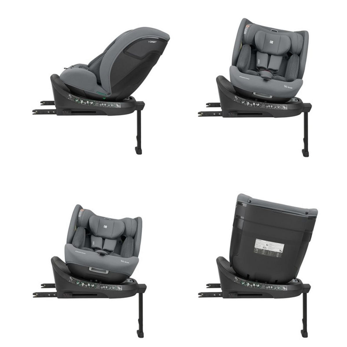 KINDERSITZ i-Orbit i-Size hellgrau (40-150cm) Gruppe 0+/1/2/3 Isofix Stützbein - Grau, Kunststoff (45/82/51cm) - Kikka boo