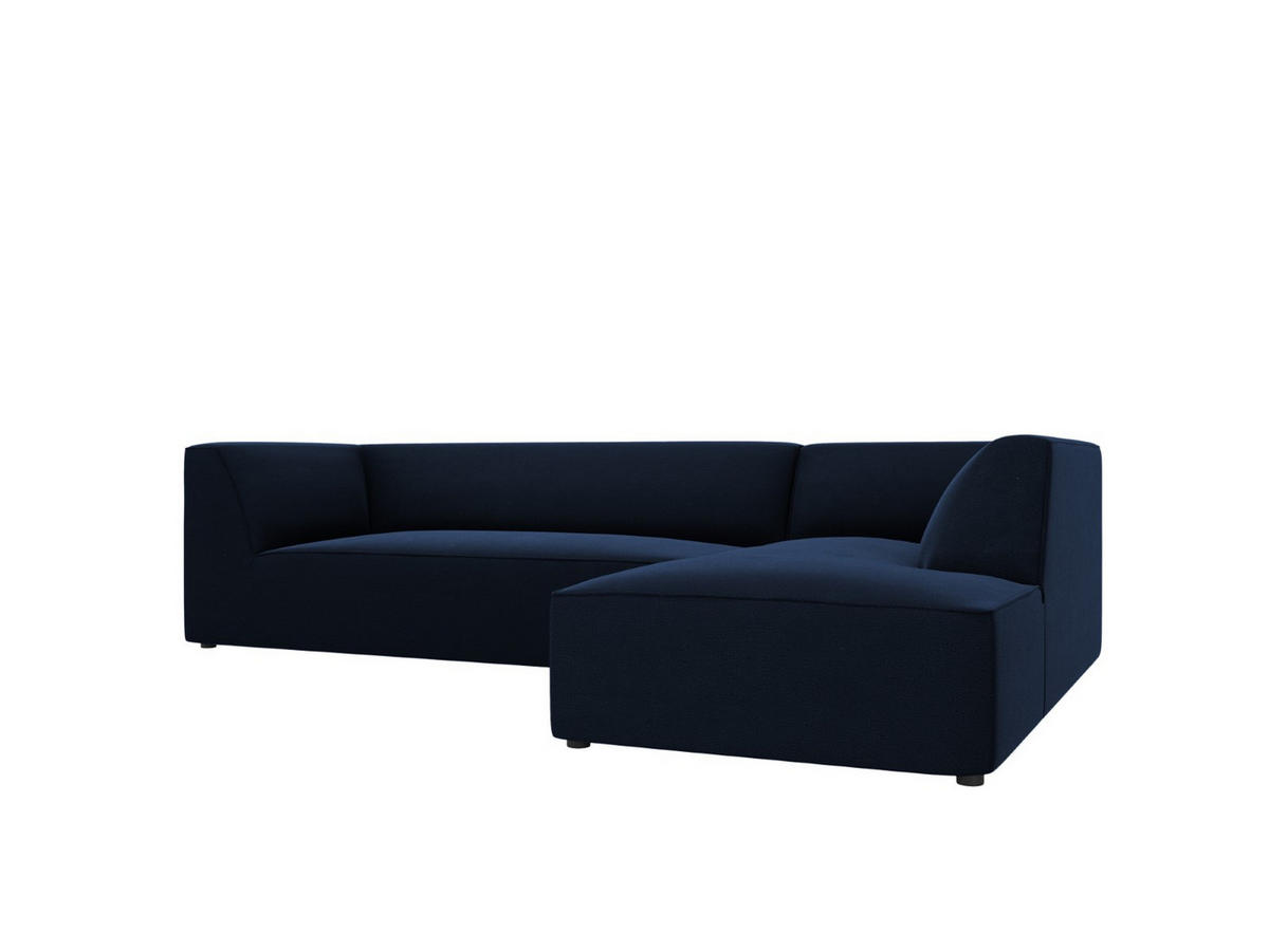 ECKSOFA rechts Ruby aus Samt königsblau 4 Sitzplätze - Blau, Textil (180/273cm) - Micadoni