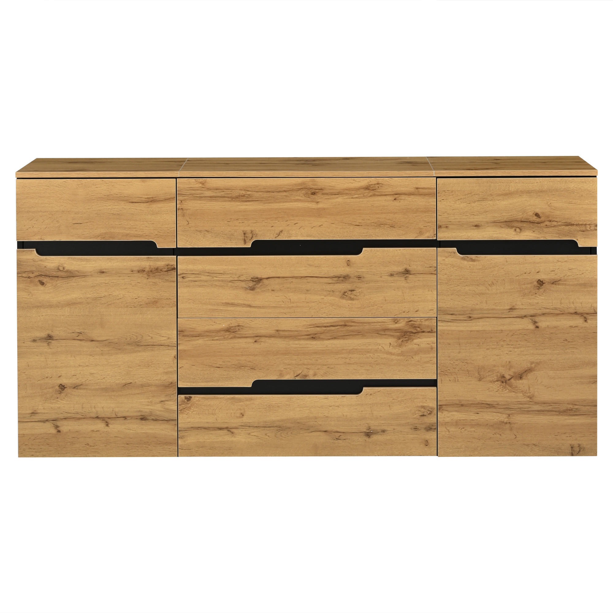 Pangivo Sideboard Schwarz 160x80x40 cm