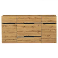 SIDEBOARD Holzfarben/Schwarz 160/40/80 cm - Schwarz, Holzwerkstoff (160/80/40cm) - PANGIVO