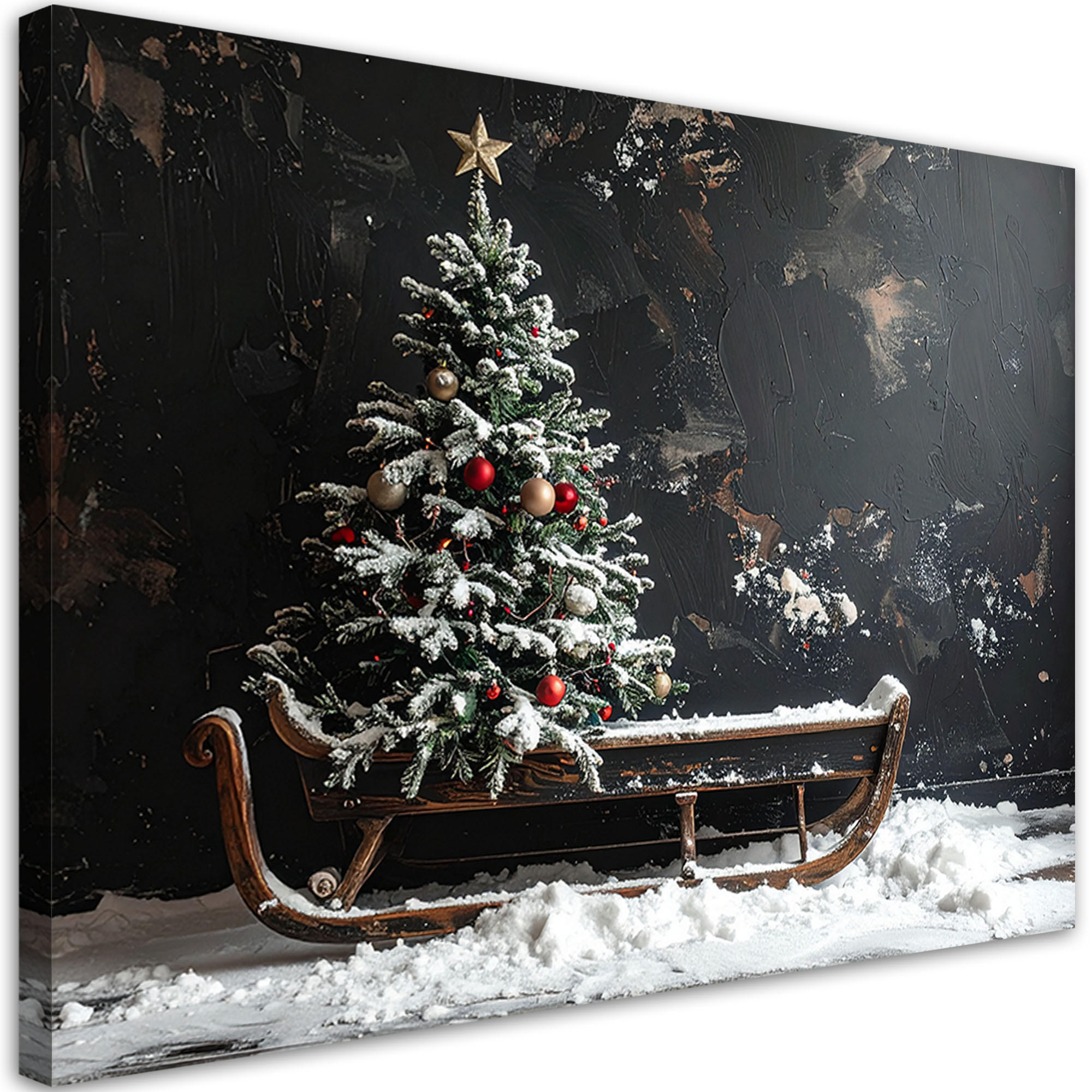 Feeby Leinwandbild Schwarz 90x60 cm