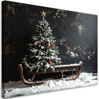 LEINWANDBILD Weihnachten 120x80cm - Schwarz, Textil (120/80cm) - Feeby