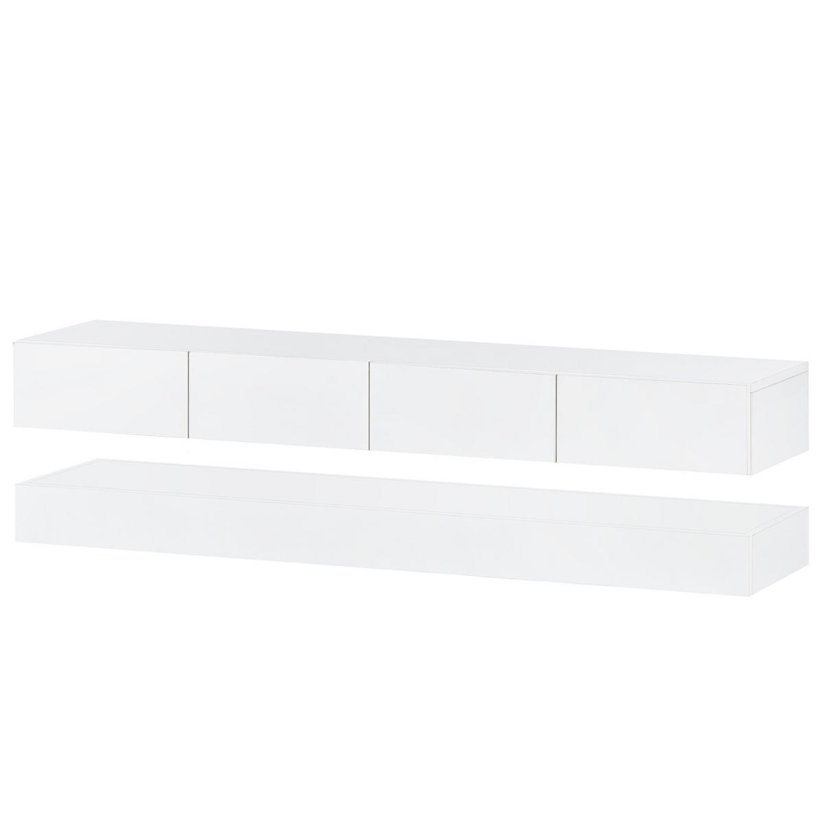 LOWBOARD Lugano Weiß 130/33/15 cm - Weiß, Holzwerkstoff (130/15/33cm) - PANGIVO