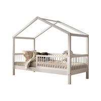 HAUSBETT 90x200 Keeley Buche Weiß Holz Dach Komfort Stabil - Weiß, Holz (90/200cm) - 58aufmkessel