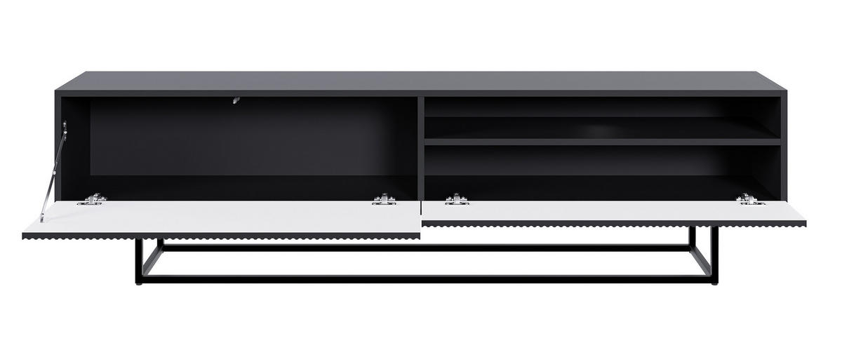 TV-SCHRANK Veldio Schwarz mit offenem Fach 175 cm - Schwarz, Holzwerkstoff/Metall (175/46.5/31.6cm) - Selsey