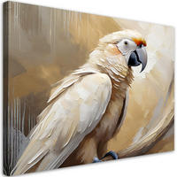 LEINWANDBILD AI Papagei Vogel gemalt - Beige, Textil (120/80cm) - Feeby