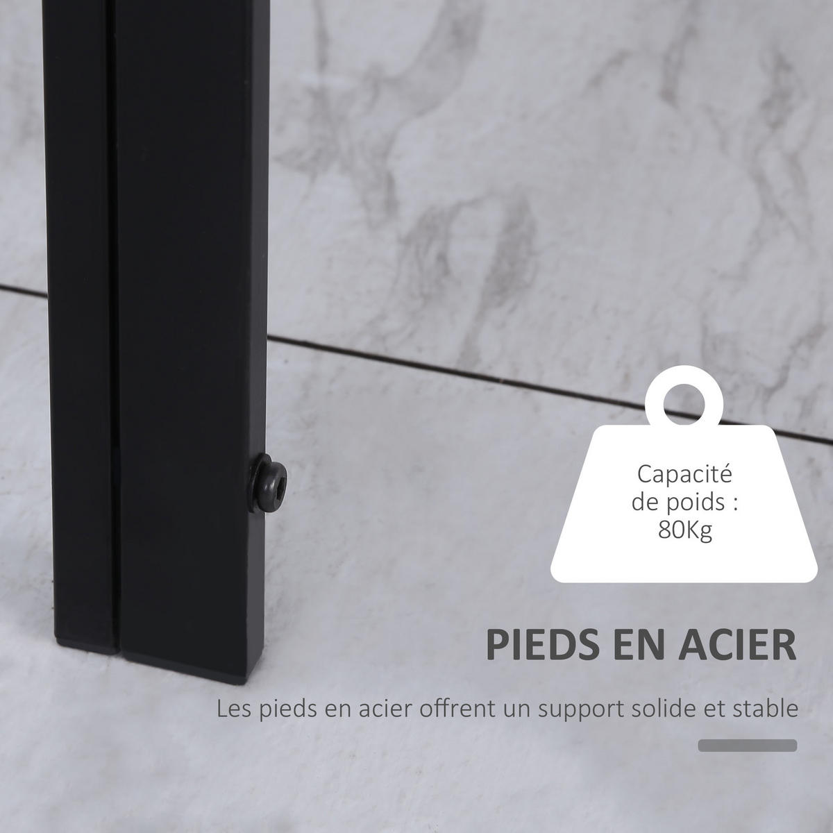 ESSTISCH DE-16519 4–6 Personen, gehärtetes Glas & Metall Schwarz - Schwarz, Metall (120/60/75cm) - ComfortXL