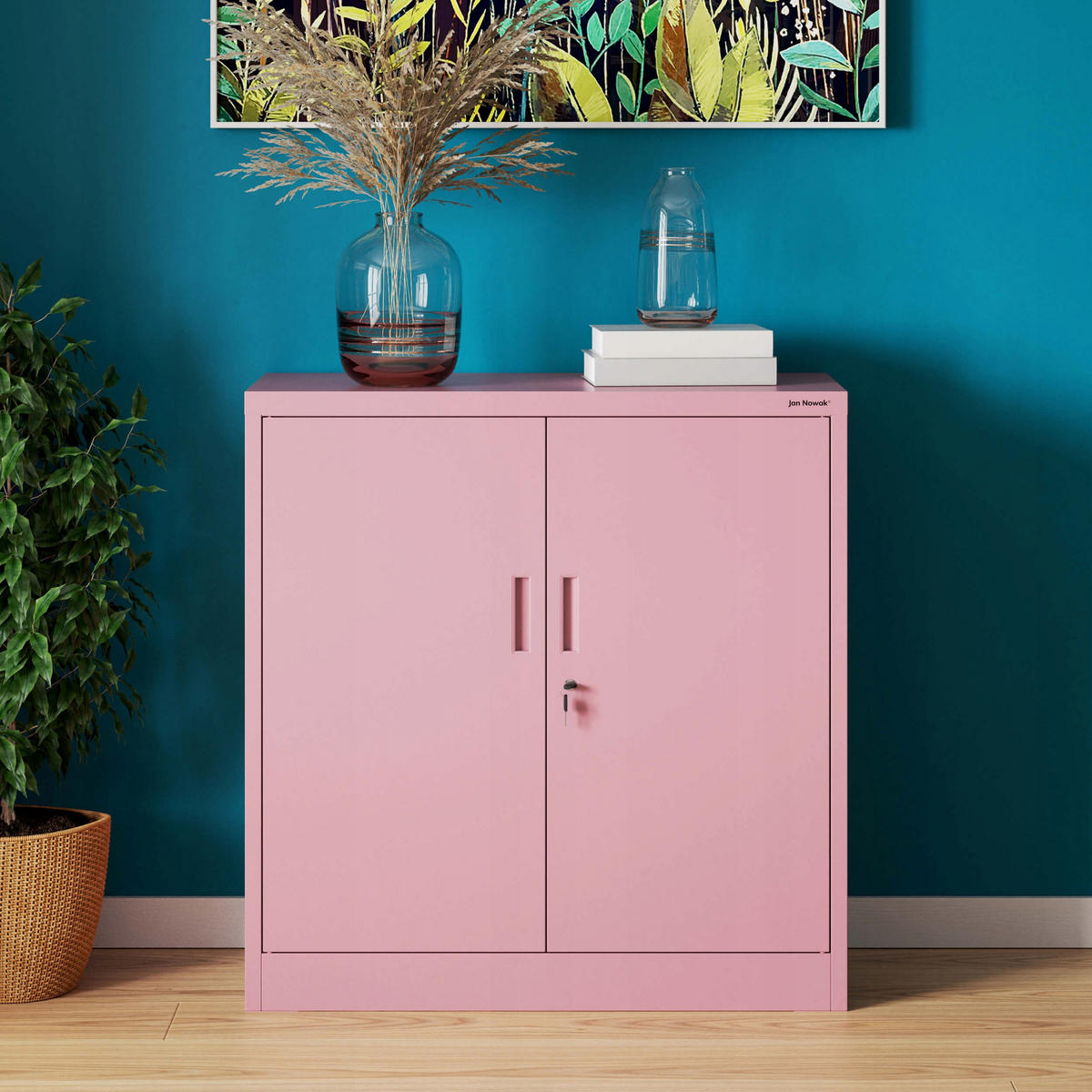 METALLSCHRANK Beata - Rosa, Metall (90/93/40cm) - Jan Nowak