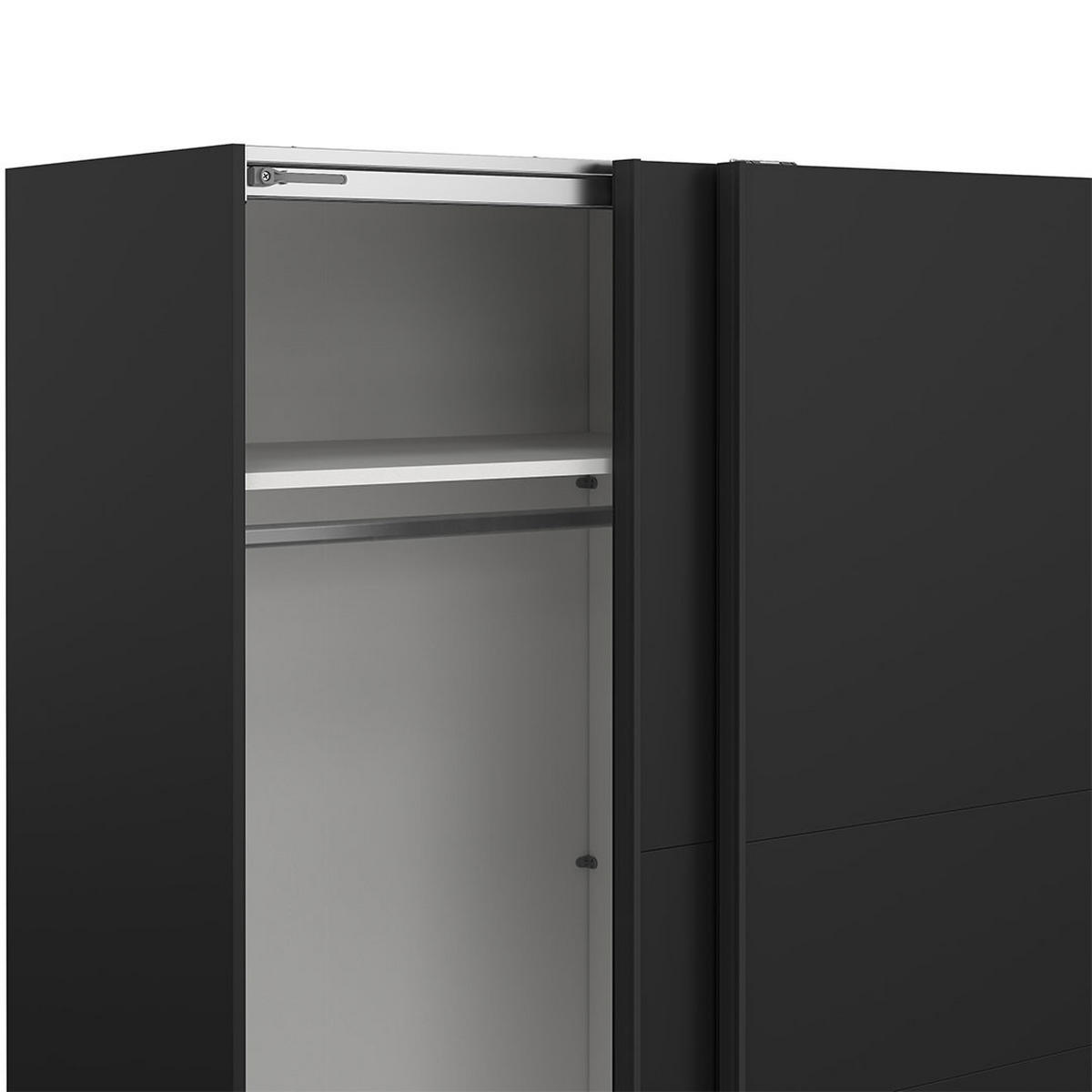 SCHIEBETÜRENSCHRANK, Como, Schwarz, Holzwerkstoff, 179 x 67 x 201 cm - Schwarz, Holzwerkstoff (179/201/67cm) - ebuy24