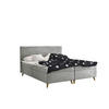 BOXBETT Mit Bettkasten Matratze + Topper BELLA Stoff Riviera Grau 180x200 cm H2-Pocket - Grau, Holz (180/200cm) - Kaiser Möbel