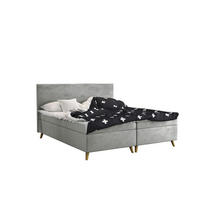 BOXBETT Mit Bettkasten Matratze + Topper BELLA Stoff Riviera Grau 120x200 cm H3-Bonell - Grau, Holz (120/200cm) - Kaiser Möbel