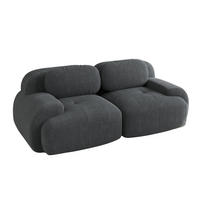 2-SITZER-SOFA in cordstoff rahmenloses design & modular kombinierbar - Grau, Textil (103/75/208cm) - Urban Meuble