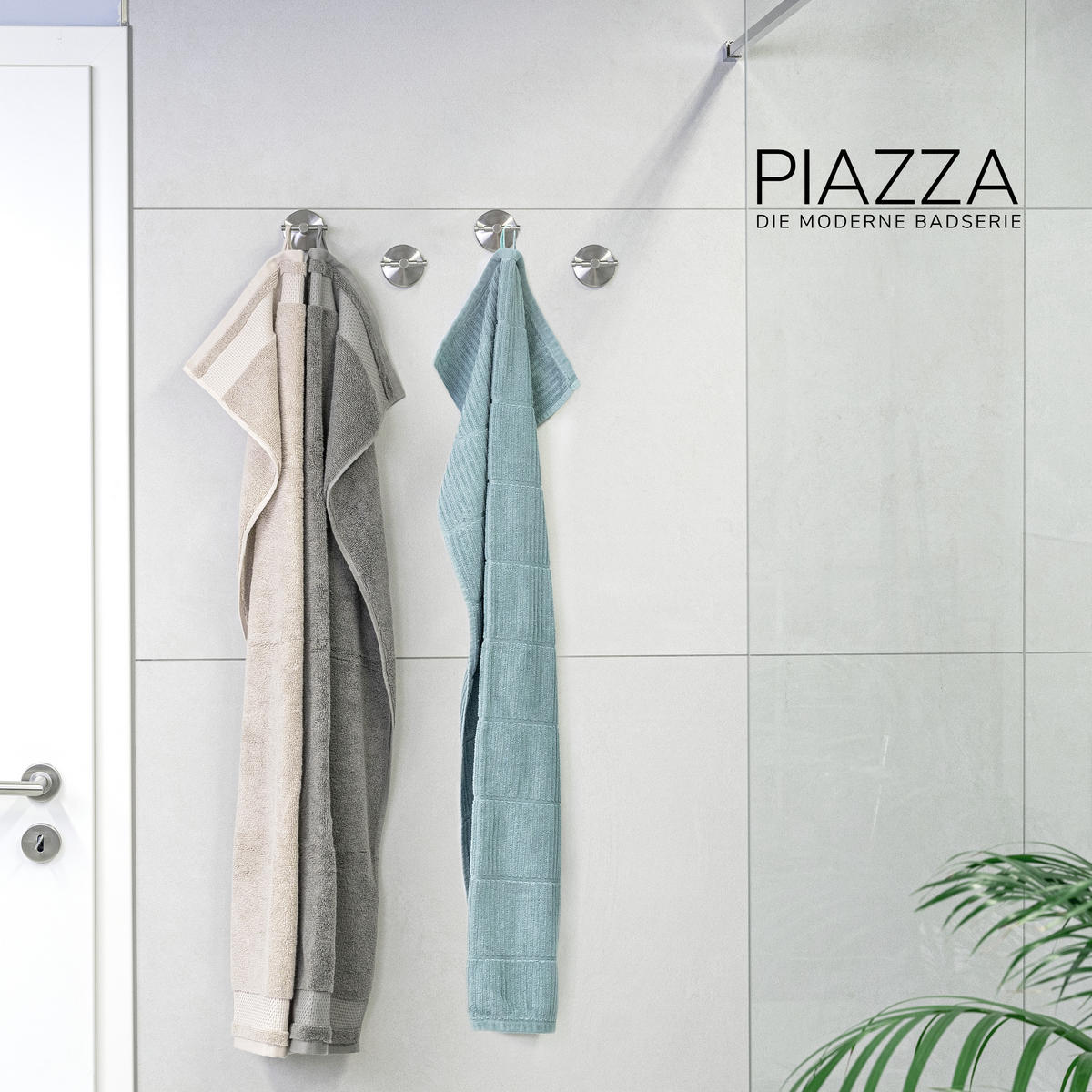 DOPPEL-WANDHAKEN 2er Set PIAZZA, Edelstahl - Edelstahlfarben, Metall (6/6/6cm) - bremermann