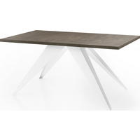ESSTISCH Vance Weiß rechteckig ausziehbar, Dunkelgrauer Chicago Beton 140-240/80/76 cm - Dunkelgrau/Weiß, Holzwerkstoff/Metall (140/80/76cm) - WFL GROUP