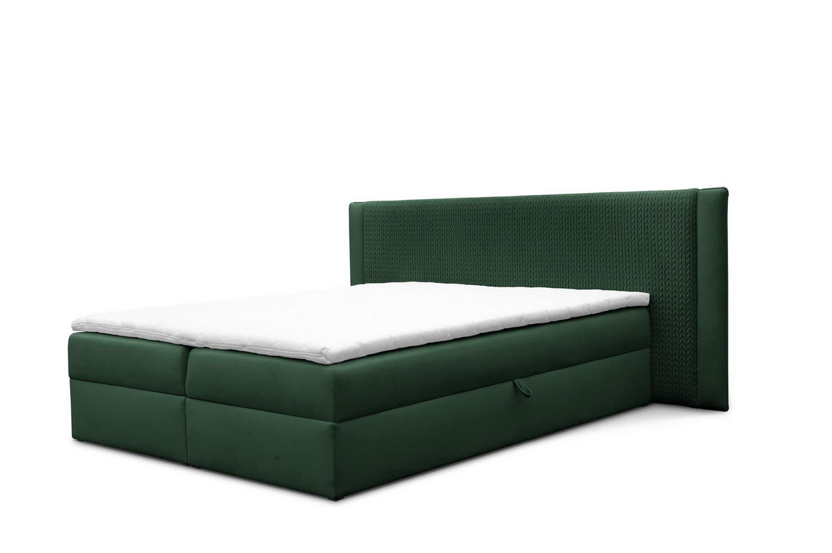 BOXBETT Cedric In Magic Velvet - Dunkelgrün, Holzwerkstoff/Textil (180/200cm) - Fun Möbel