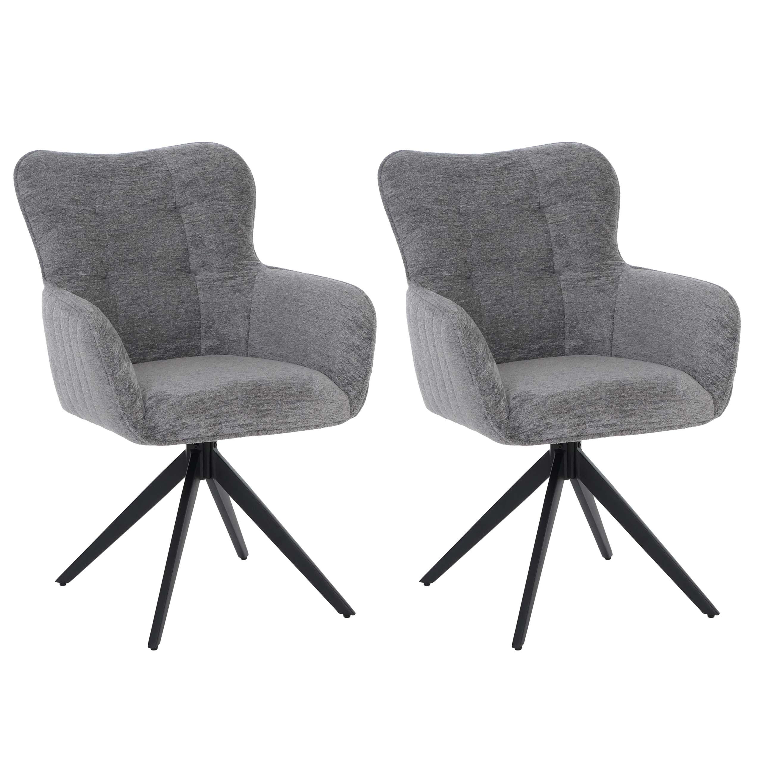 ESSZIMMERSTUHL Grau 2er-Set - Grau, Textil (63/93/70cm) - MCW