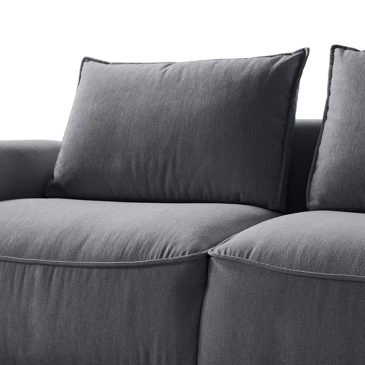 2,5-SITZER SOFA - modular - Schwarz/Grau, Kunststoff/Textil (184/82/99cm) - home24