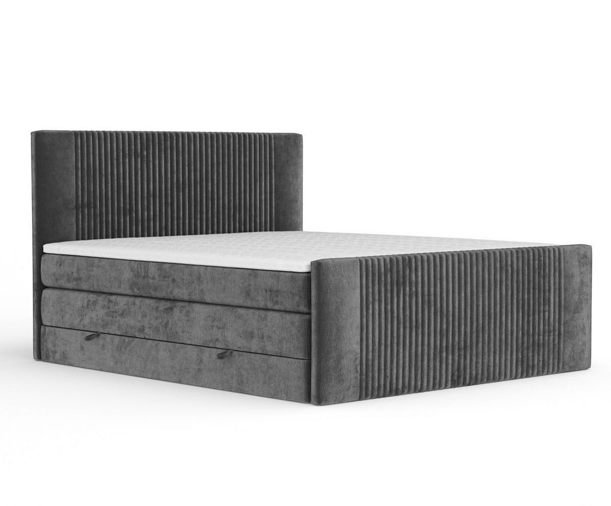 BOXSPRINGBETT Bergamo Anthrazit 180/200 cm - Anthrazit/Schwarz, Holz/Holzwerkstoff (180/200cm) - Maison de Reve