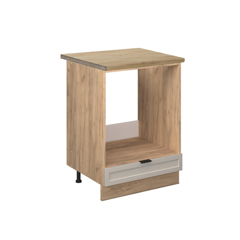 HERDUMBAUSCHRANK Fame-Line GrauBeige 60 cm, AP Eiche - Honigeiche/Eiche Wotan, Holzwerkstoff (60/82/60cm) - Vicco