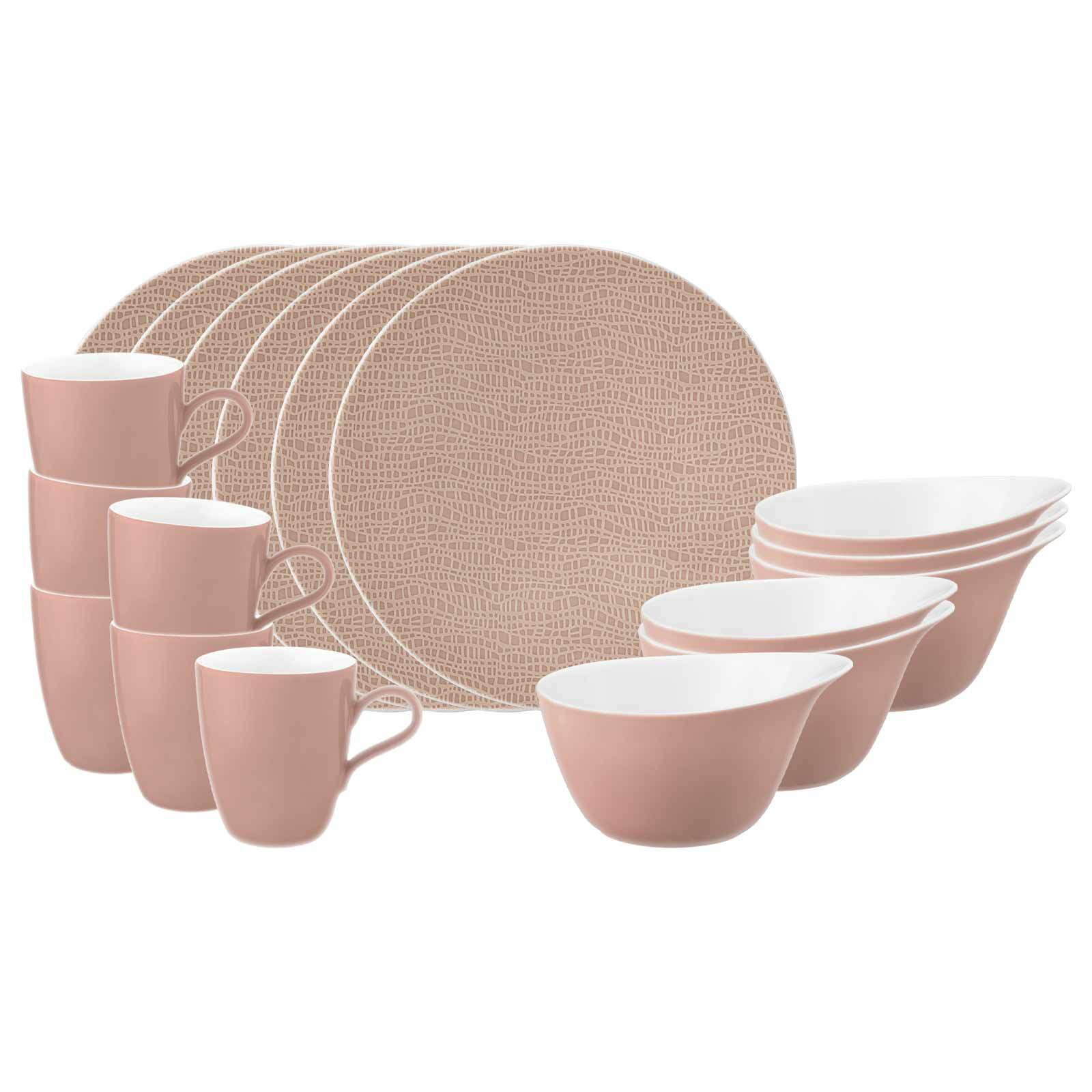 FRÜHSTÜCKS-SET Life Fashion Posh Rose 18er Set - Rosa, Keramik (1/1/1cm) - Seltmann Weiden