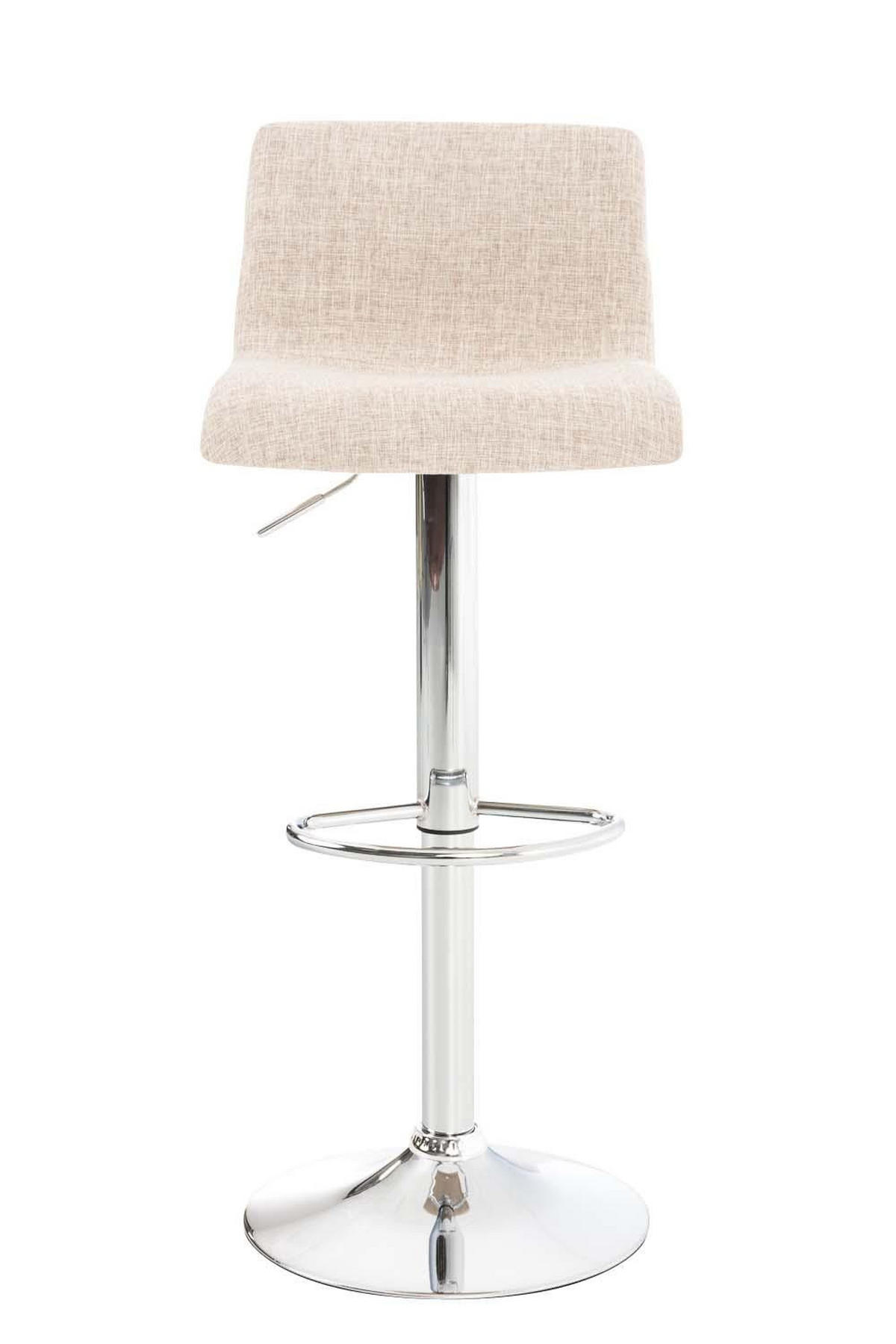 BARHOCKER 2er Set Stoff creme - Chromfarben/Creme, Textil/Metall (39/84/36cm) - CLP