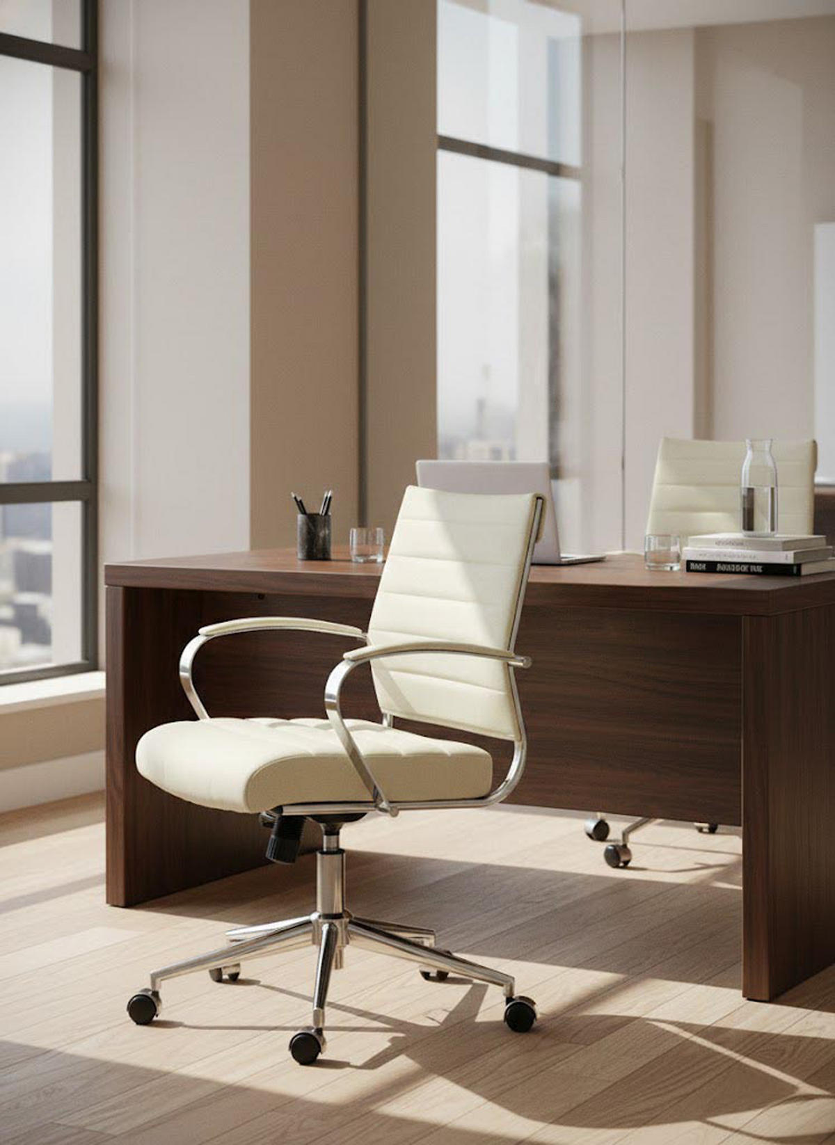 BÜROSTUHL Rynex Stoff creme - Chromfarben/Creme, Textil/Metall (57/100/62cm) - TPFLiving
