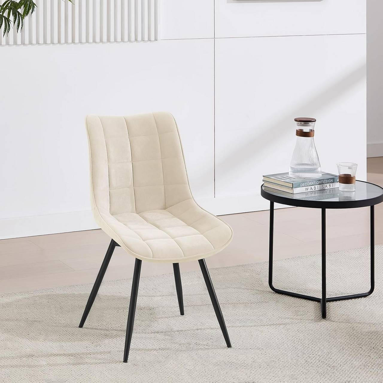 Thumbnail - Woltu Esszimmerstuhl, Beige, Textil, Drehkreuz, 46x83.5x60.5 cm, Esszimmer, Stühle, Esszimmerstühle, Vierfußstühle