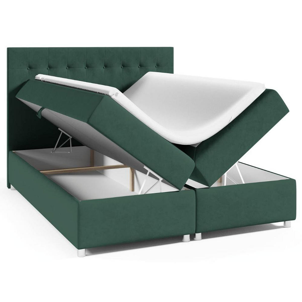 BOXBETT mit Bettkasten Trinity K-6 Bonellfederkern - Mintgrün, Holz/Holzwerkstoff (160/200cm) - Best For Home