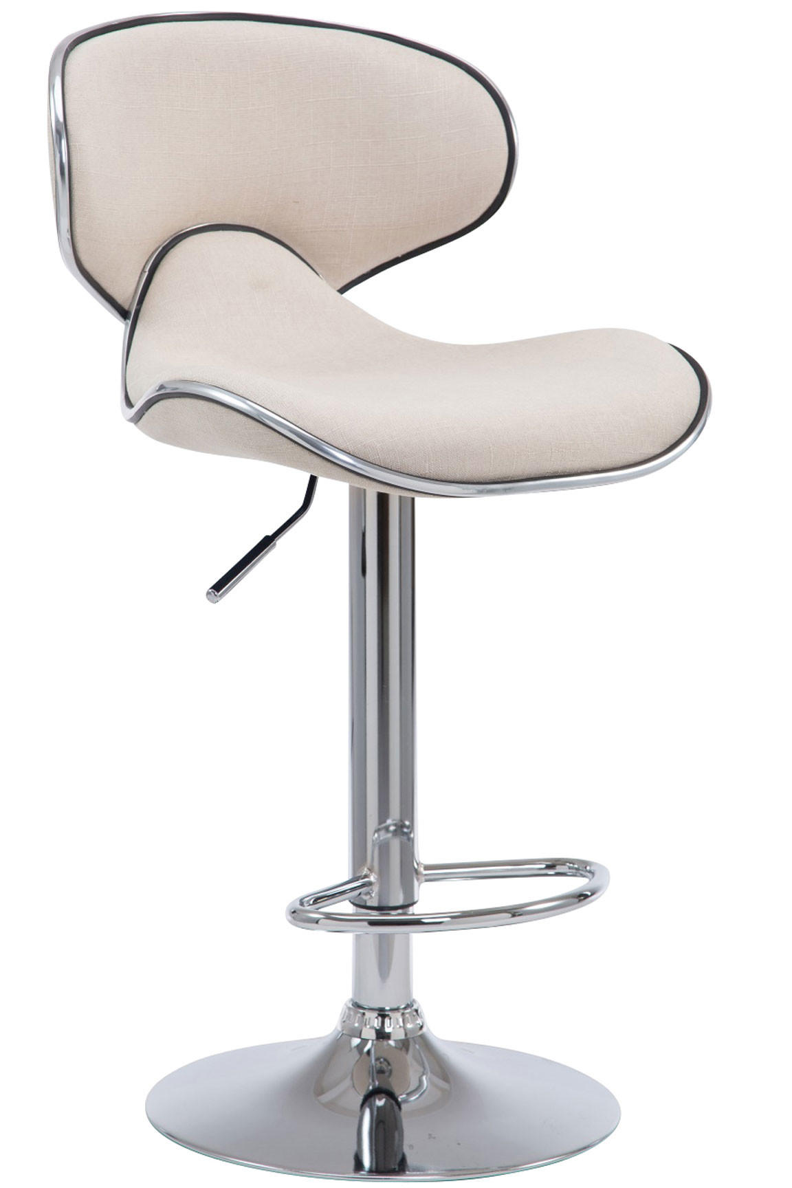 BARHOCKER Stoff creme - Chromfarben/Creme, Textil/Metall (46/88/49cm) - CLP