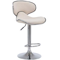 BARHOCKER Stoff creme - Chromfarben/Creme, Textil/Metall (46/88/49cm) - CLP