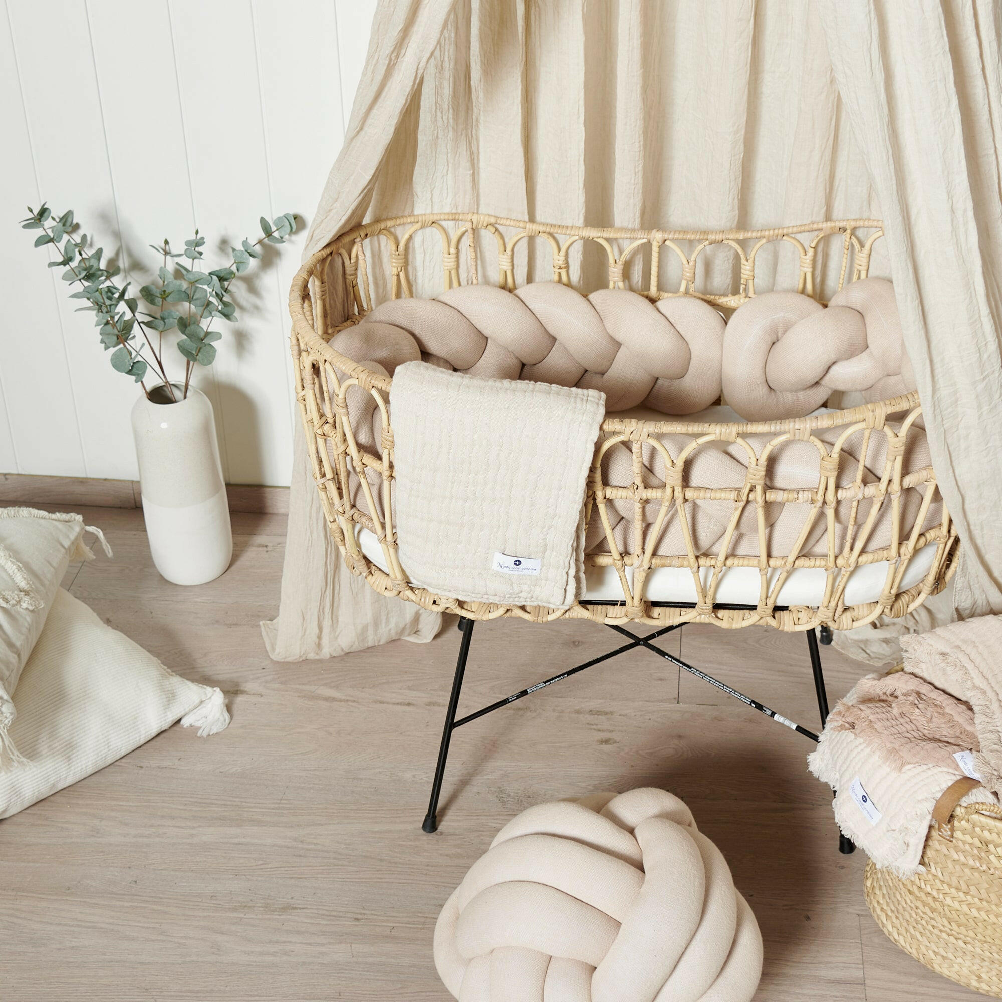 BETTSCHLANGE geflochten Sand Strick - Beige, Textil (17/200cm) - nordic coast company