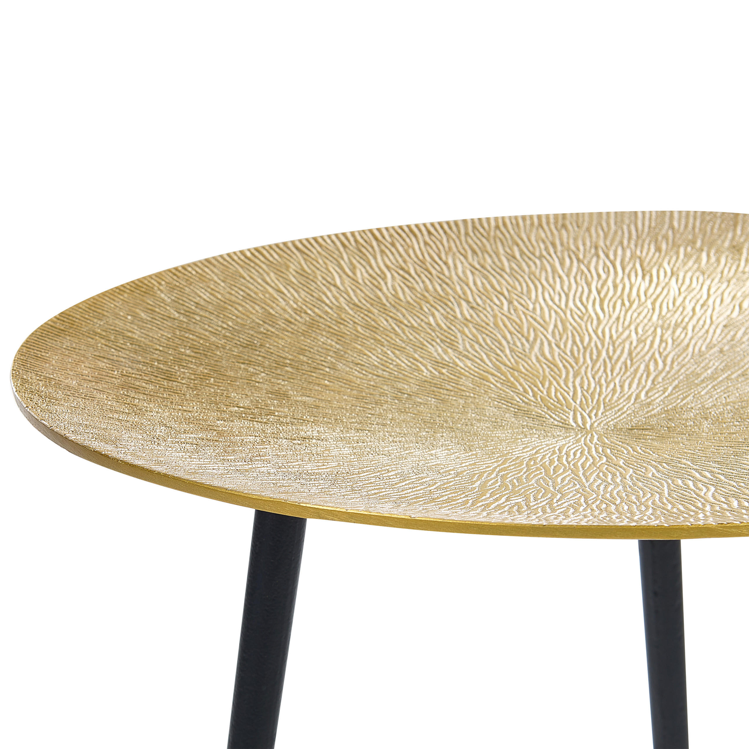 BEISTELLTISCH gold/schwarz rund 45 cm Waipu - Goldfarben/Schwarz, Metall (45/45/50cm) - Beliani