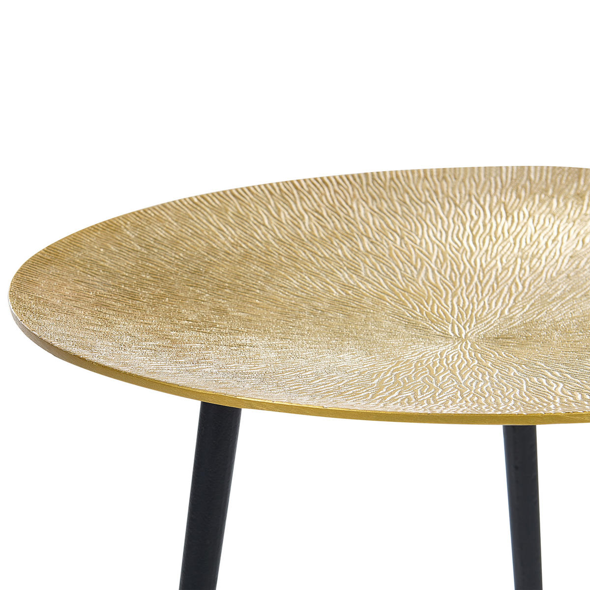BEISTELLTISCH gold/schwarz rund 45 cm Waipu - Goldfarben/Schwarz, Metall (45/45/50cm) - Beliani