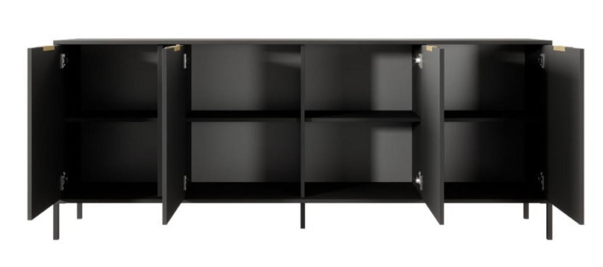 SIDEBOARD Anthrazit LARYSA E - Graphitfarben, Holzwerkstoff (202.9/81.4/39.5cm) - Sepro Meble