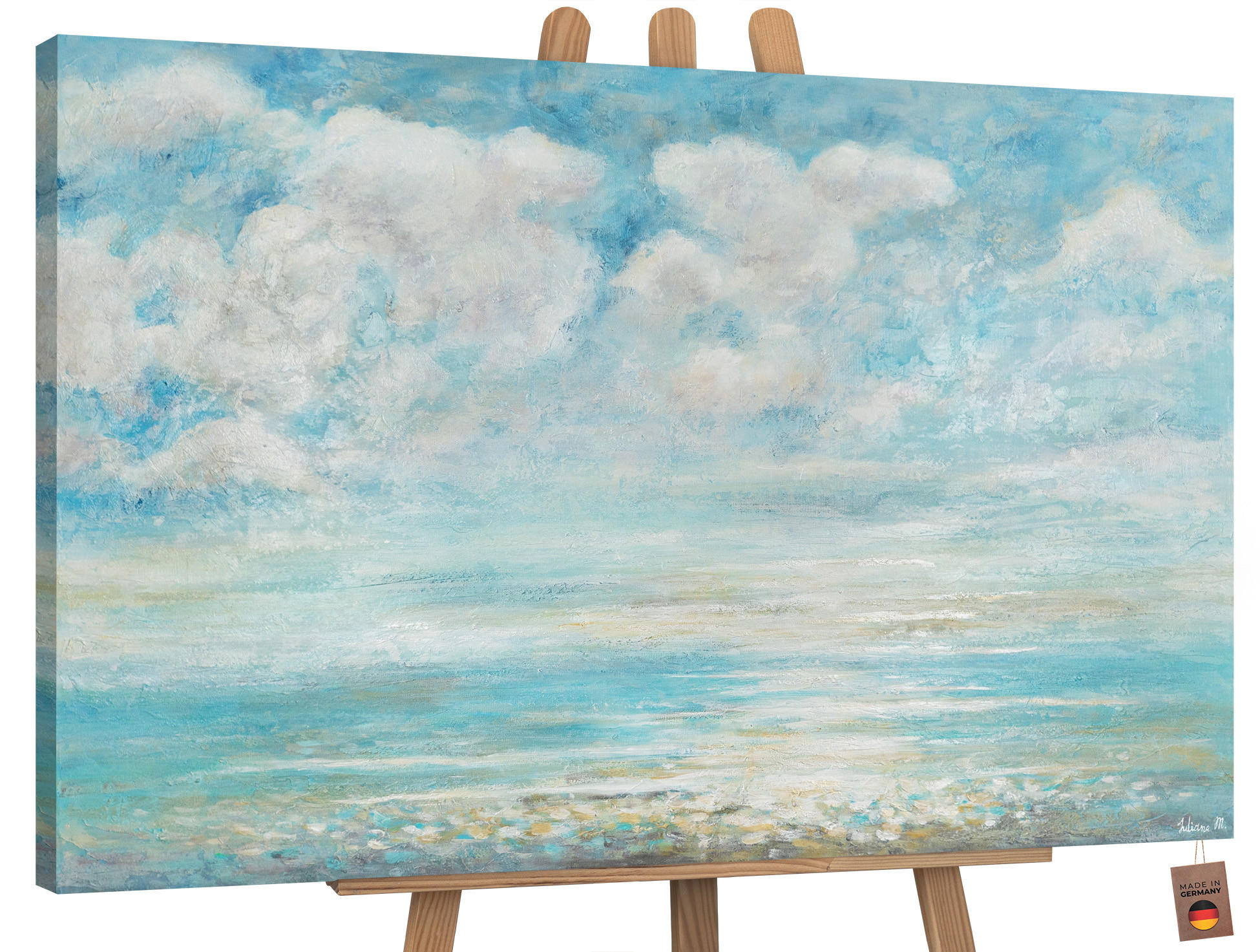 GEMÄLDE Abkühlung auf Keilrahmen 120x80 cm - Blau, Holz (120/80cm) - YS-art gallery