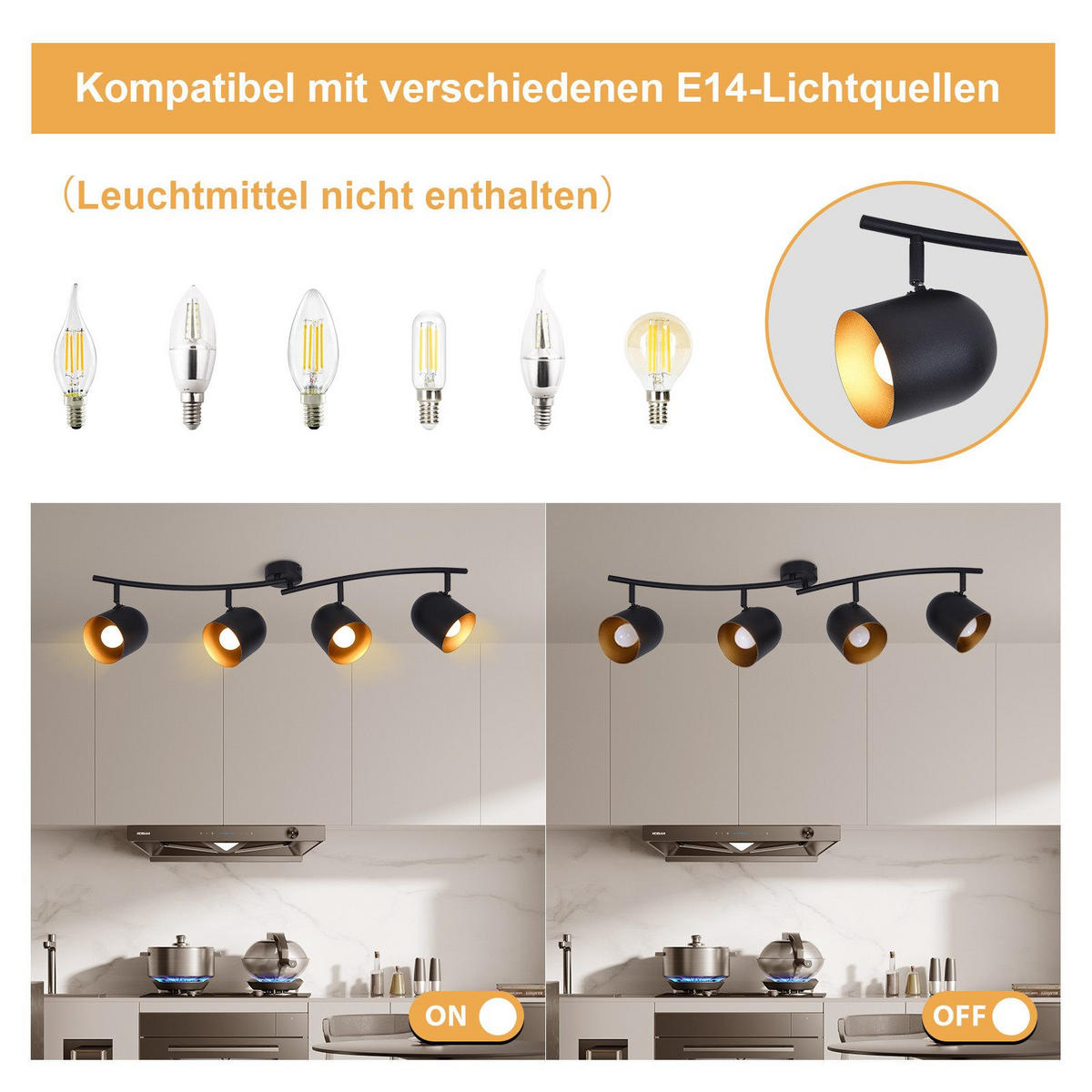 STRAHLER Gera 4-flammig 79/12/21 cm - Schwarz, Metall (79/12/21cm) - Nettlife