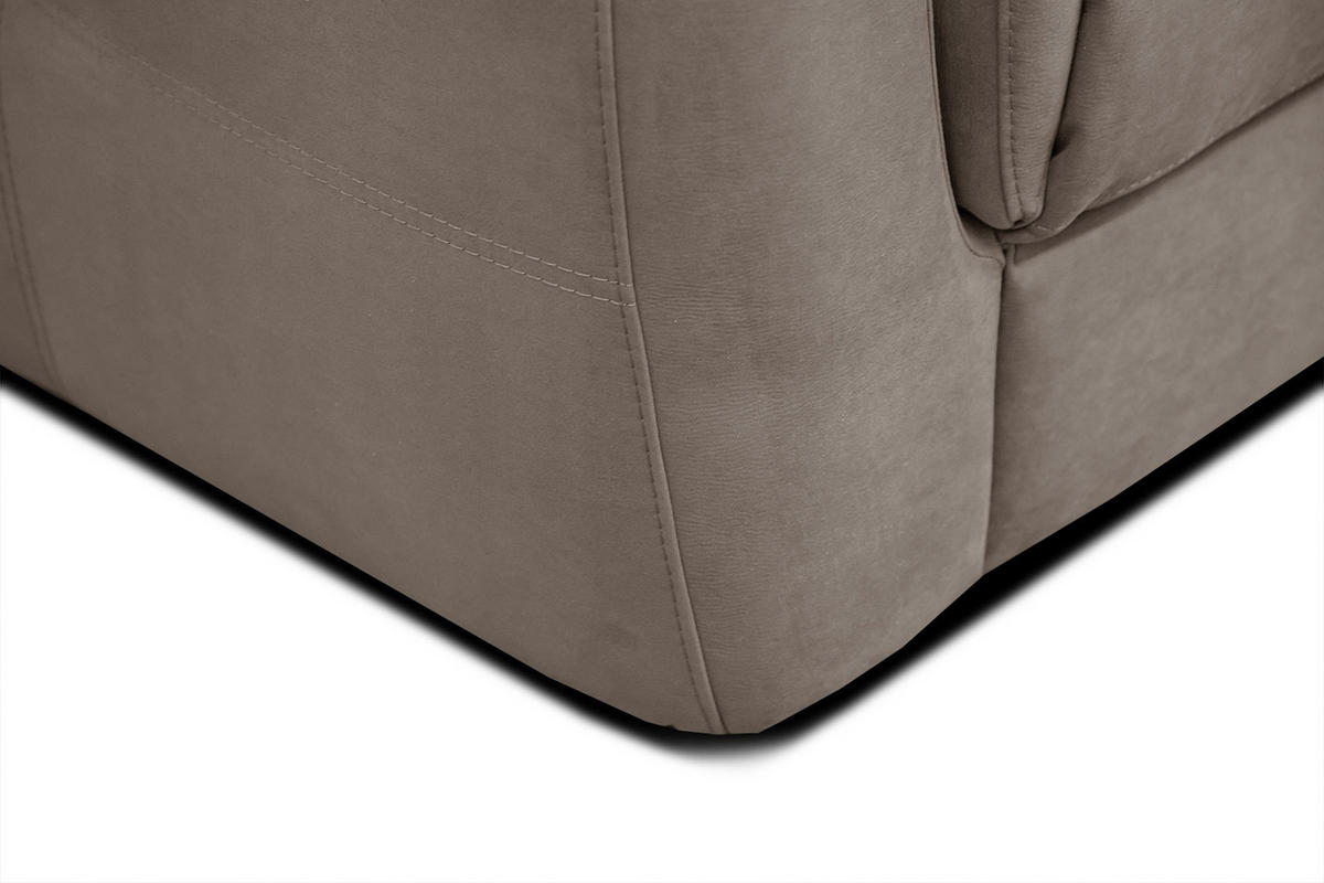 SOFA JONES 2-Sitzer mit 2 Relaxfunktionen, greige - Greige/Schwarz, Holz/Kunststoff (166/102/99cm) - Courtois Laville