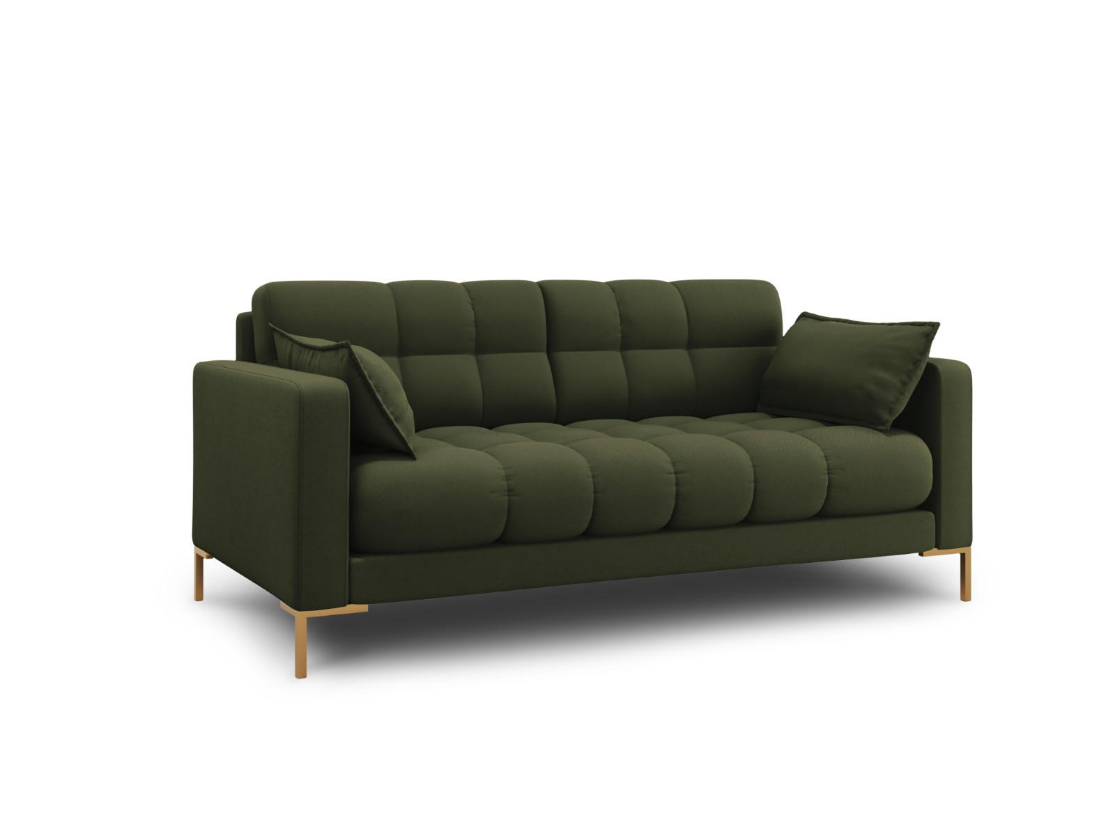SOFA Mamaia aus strukturiertem Stoff grün 2 Sitzplätze - Grün, Textil (92/75/152cm) - Micadoni