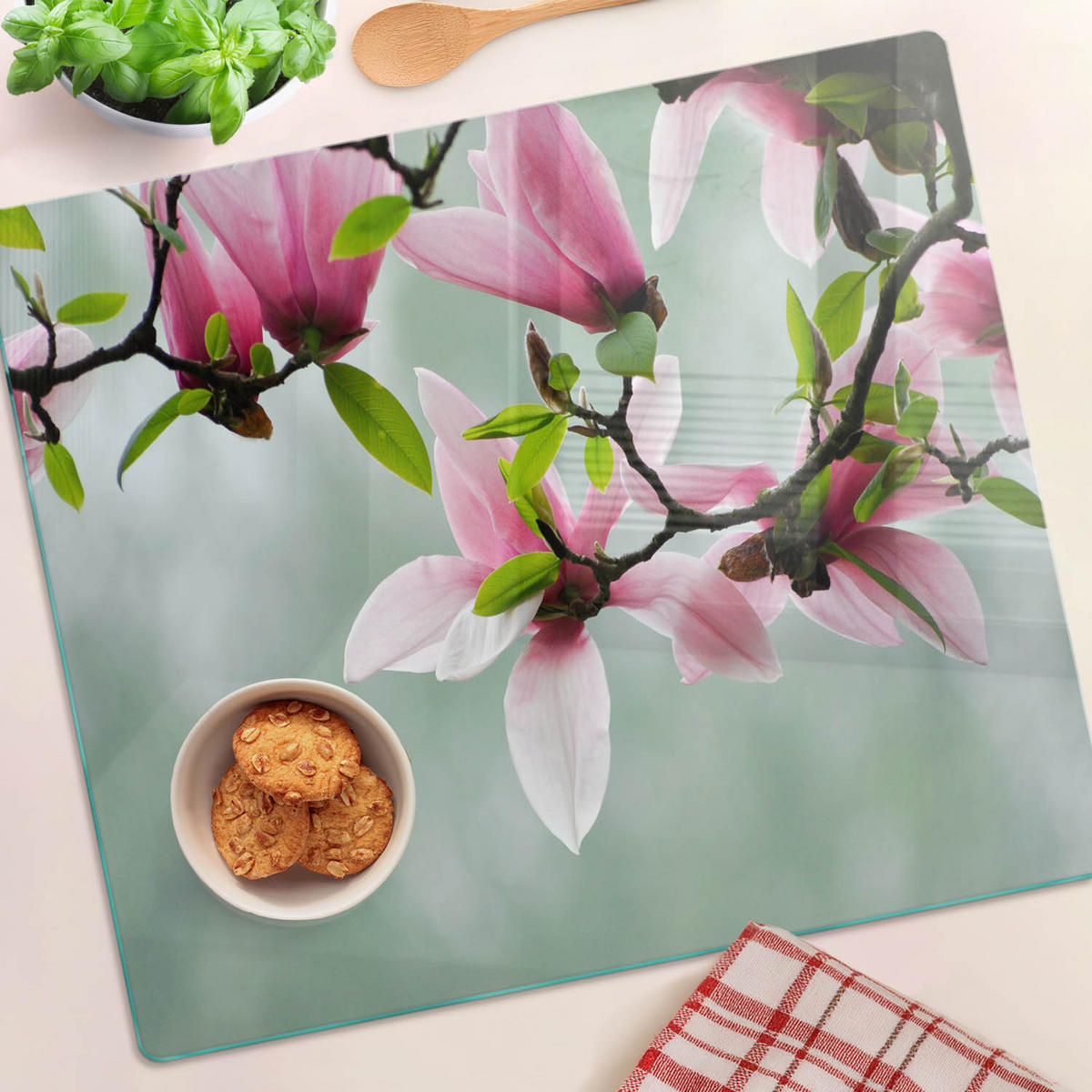 GLASPLATTE 60x52 cm Magnolie - Pink, Glas (60/0.4/52cm) - TULUP