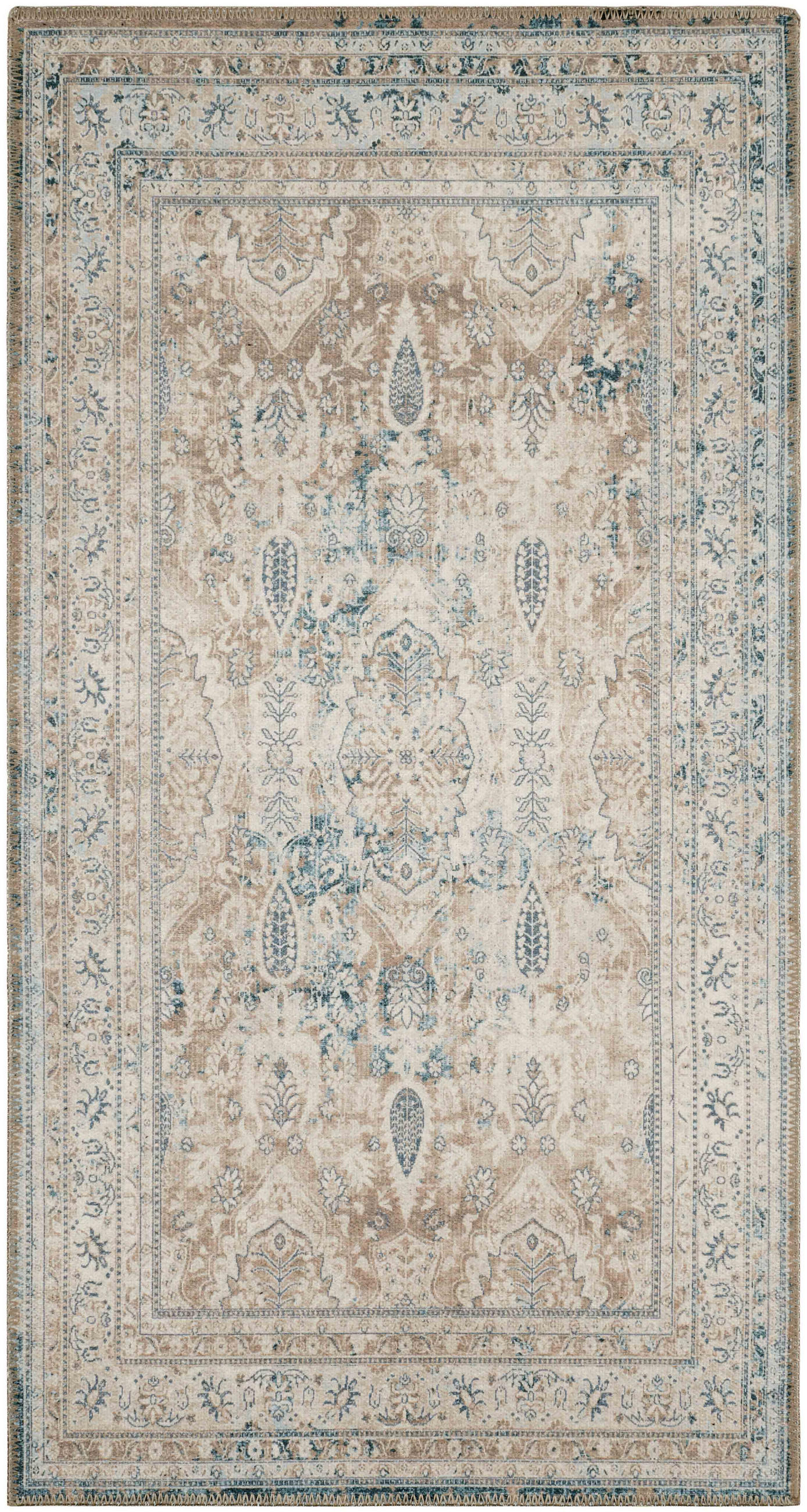 VINTAGE-TEPPICH mit abgenutztem Blumenmuster Carry 80x150 cm - Blau, Textil (80/150cm) - Nazar Rugs